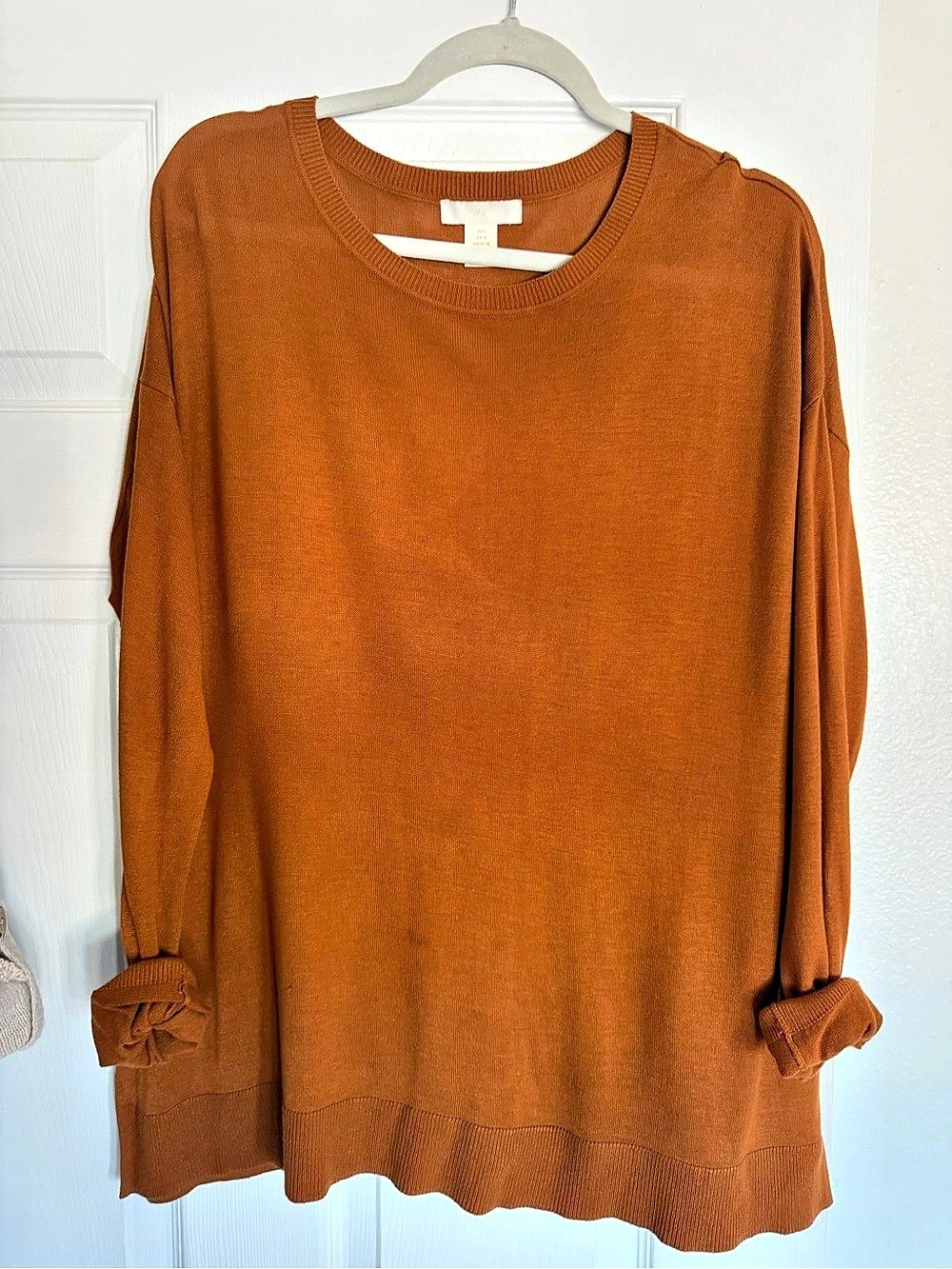 H&M Rust Orange Crew Neck Sweater